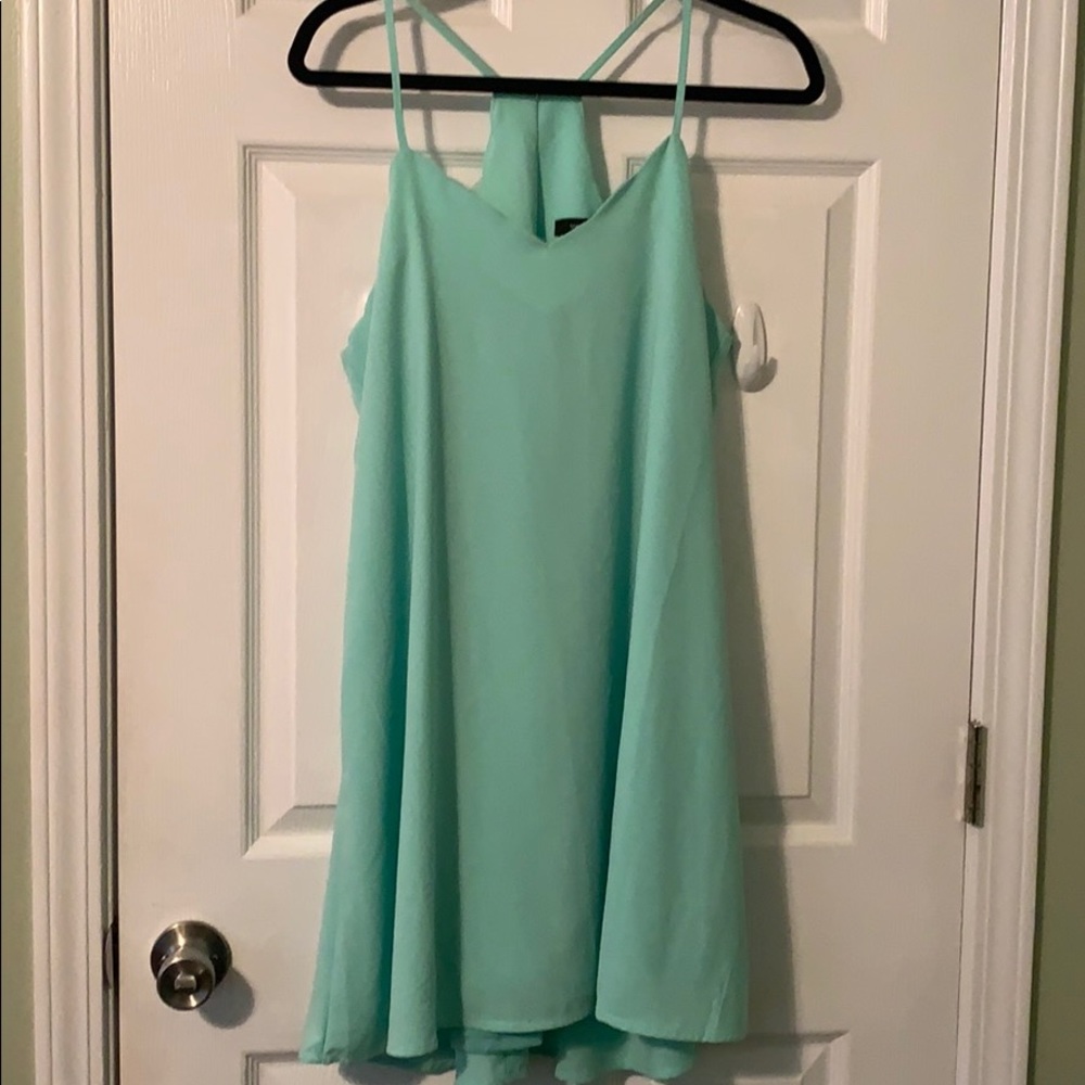 Cute green chiffon strappy dress L